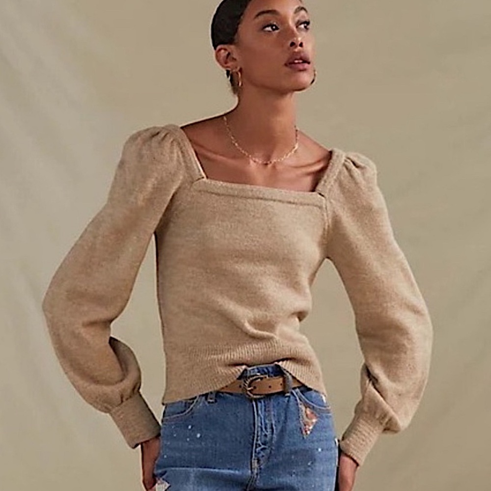Anthropologie Square Neck Sweater